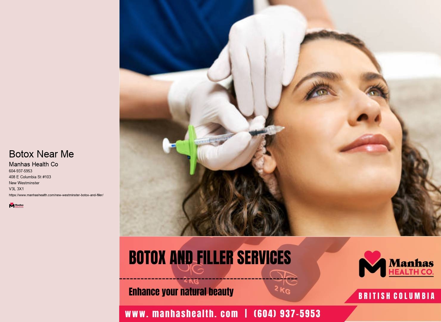 Minimize forehead wrinkles New Westminster