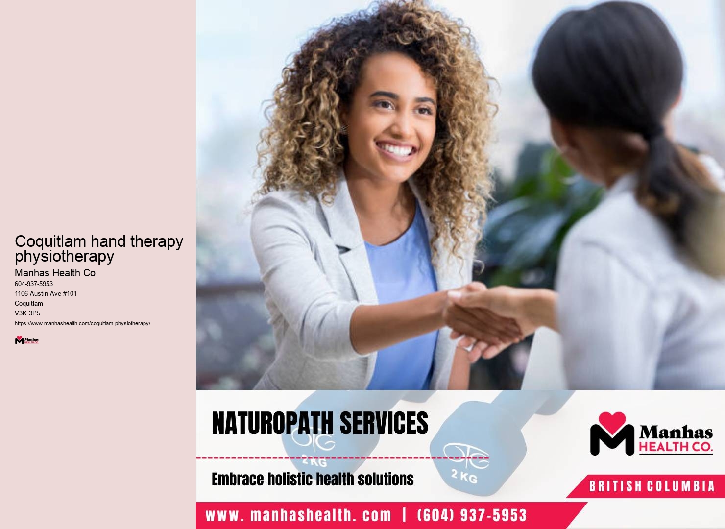 Therapeutic exercise techniques Coquitlam hand therapy physiotherapy