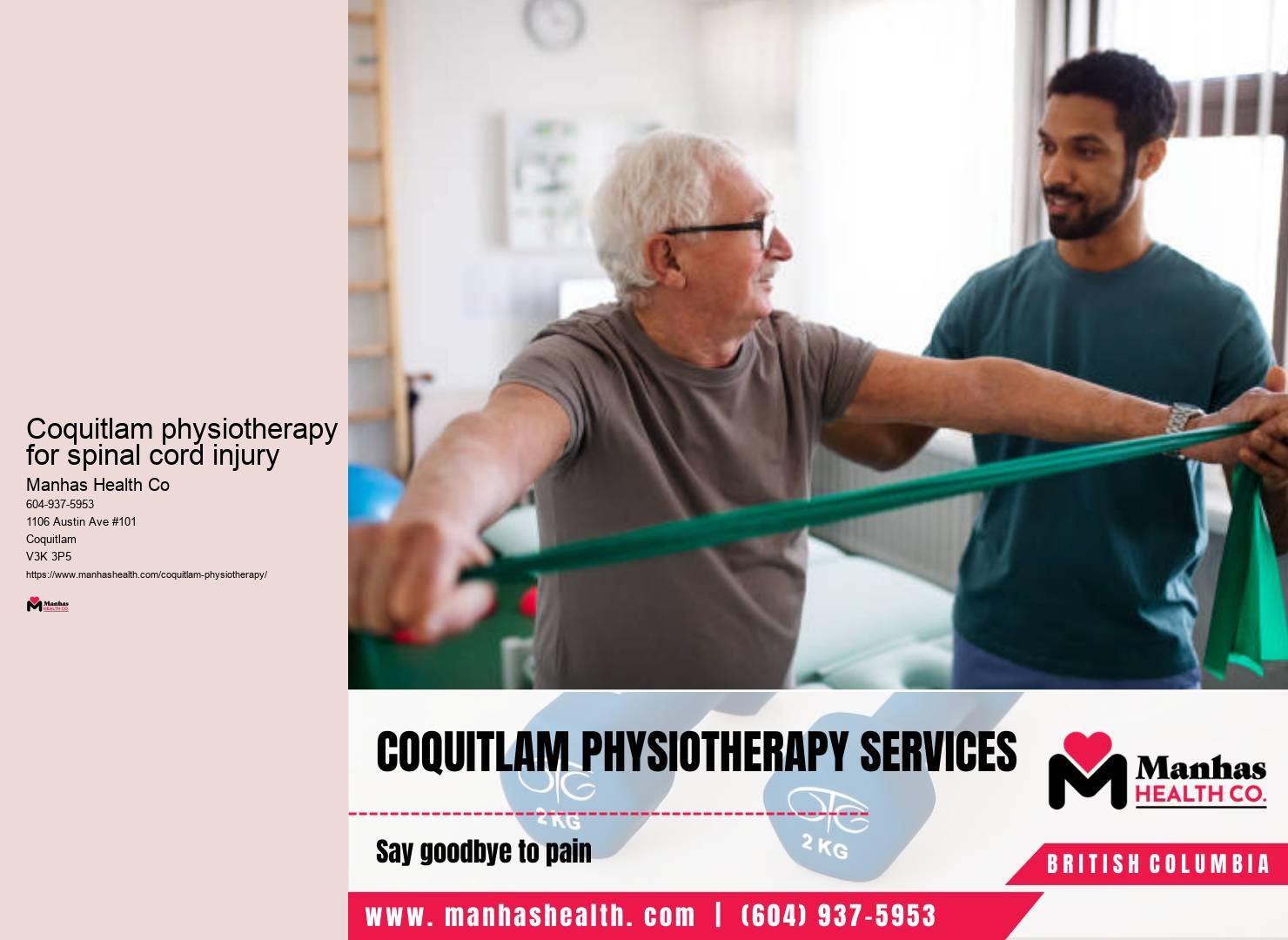 Pediatric physiotherapy clinic Coquitlam physiotherapy for spinal cord injury