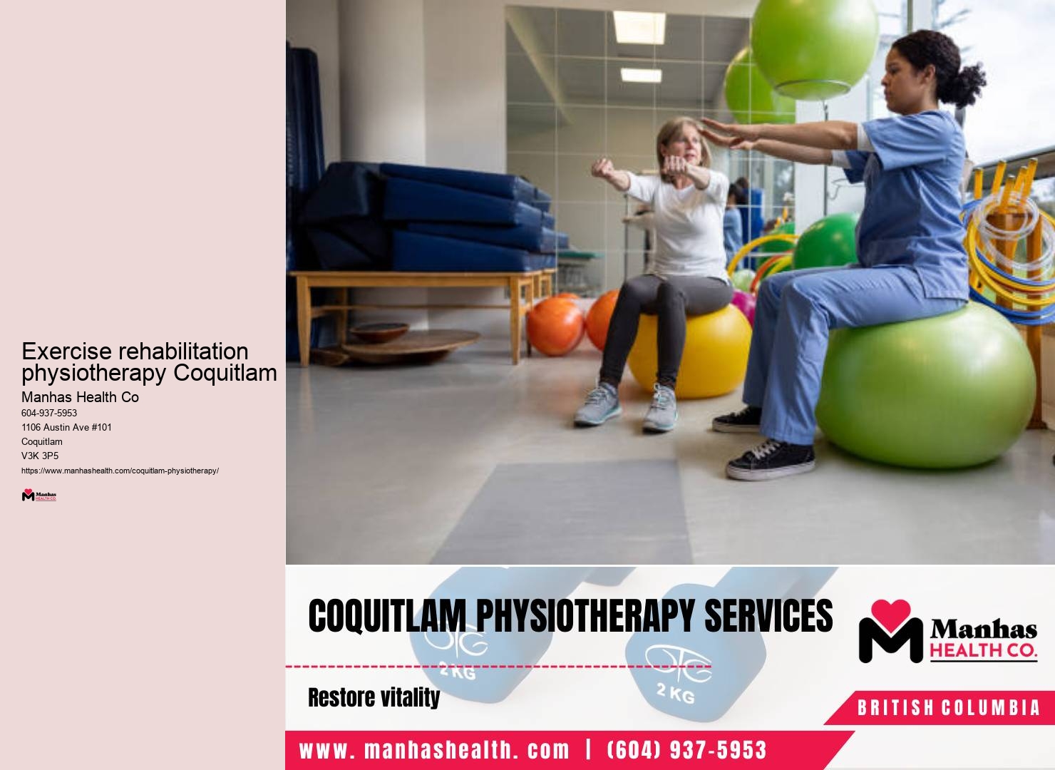 Vestibular physiotherapy clinic Exercise rehabilitation physiotherapy Coquitlam