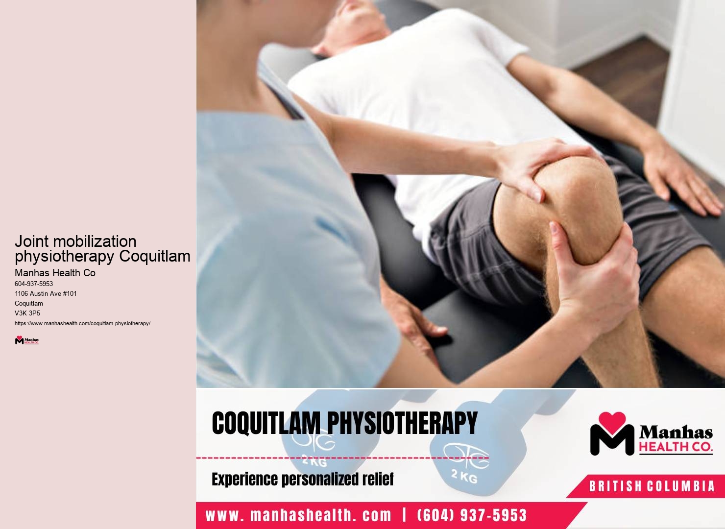 Physiotherapy treatment for sports injuries in Joint mobilization physiotherapy Coquitlam