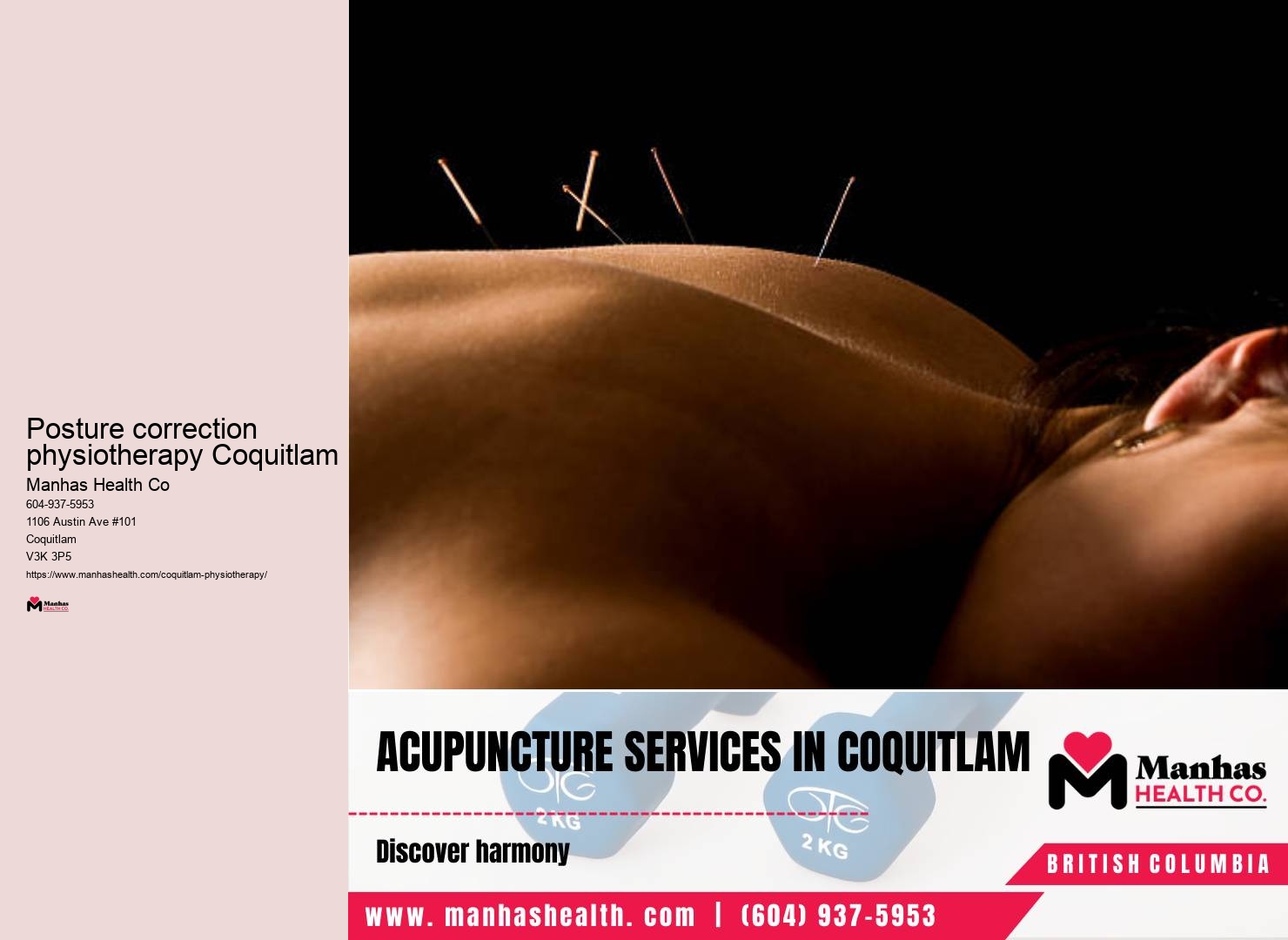 Work injury recovery therapy Posture correction physiotherapy Coquitlam