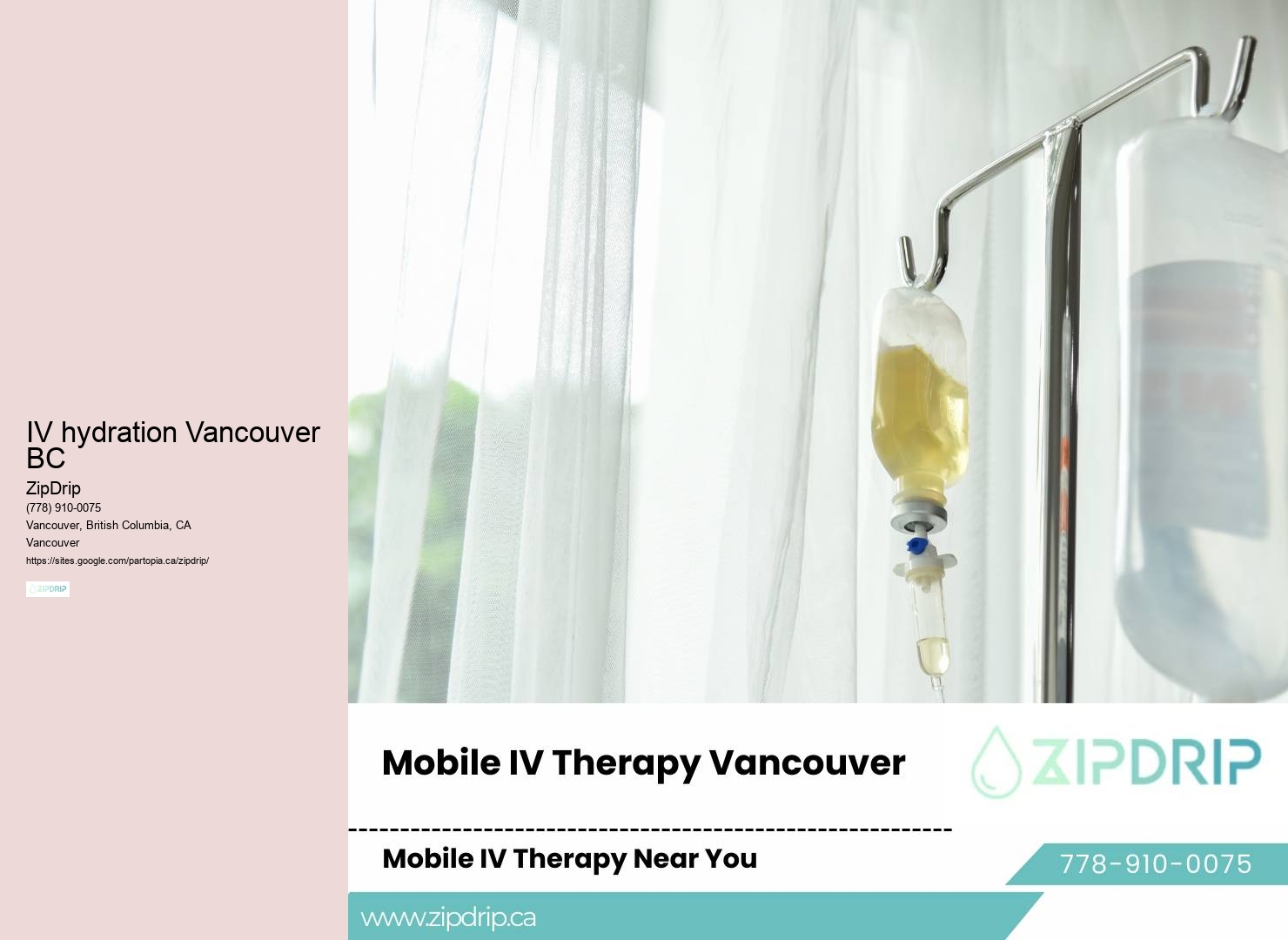 Mobile IV hydration drip therapy IV hydration Vancouver BC