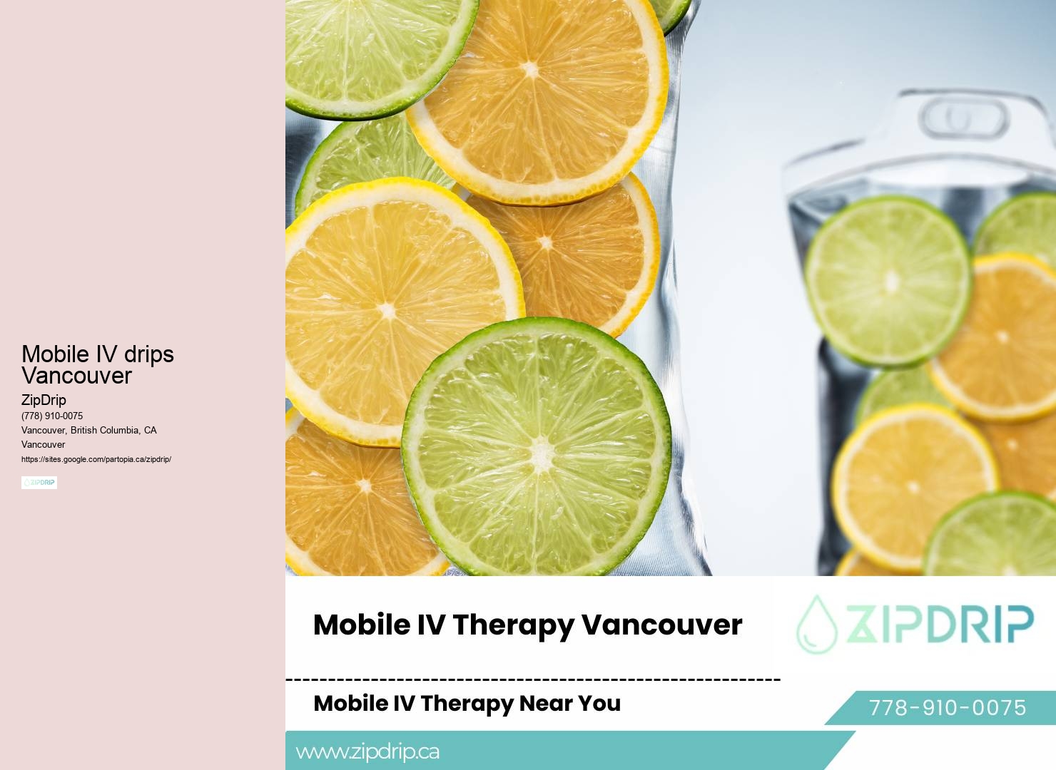 In-home IV infusion Mobile IV drips Vancouver