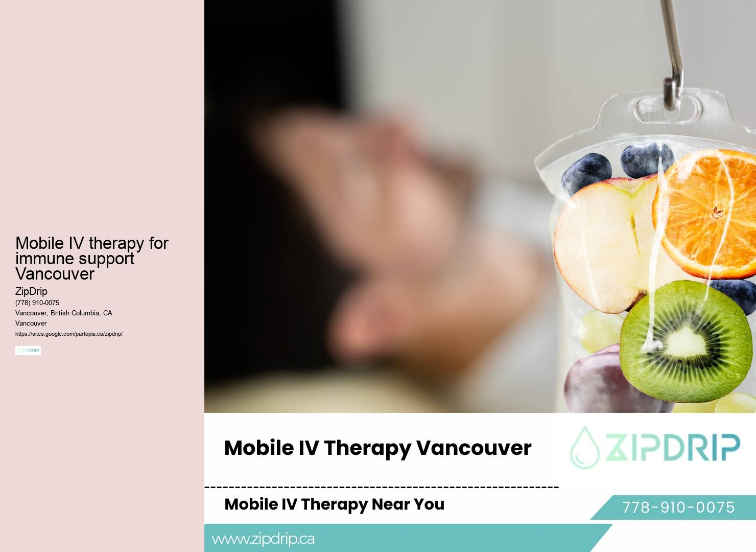 Mobile IV therapy for migraines Mobile IV therapy for immune support Vancouver