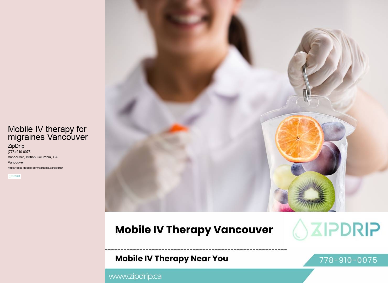 Mobile IV hydration therapy specialist Mobile IV therapy for migraines Vancouver