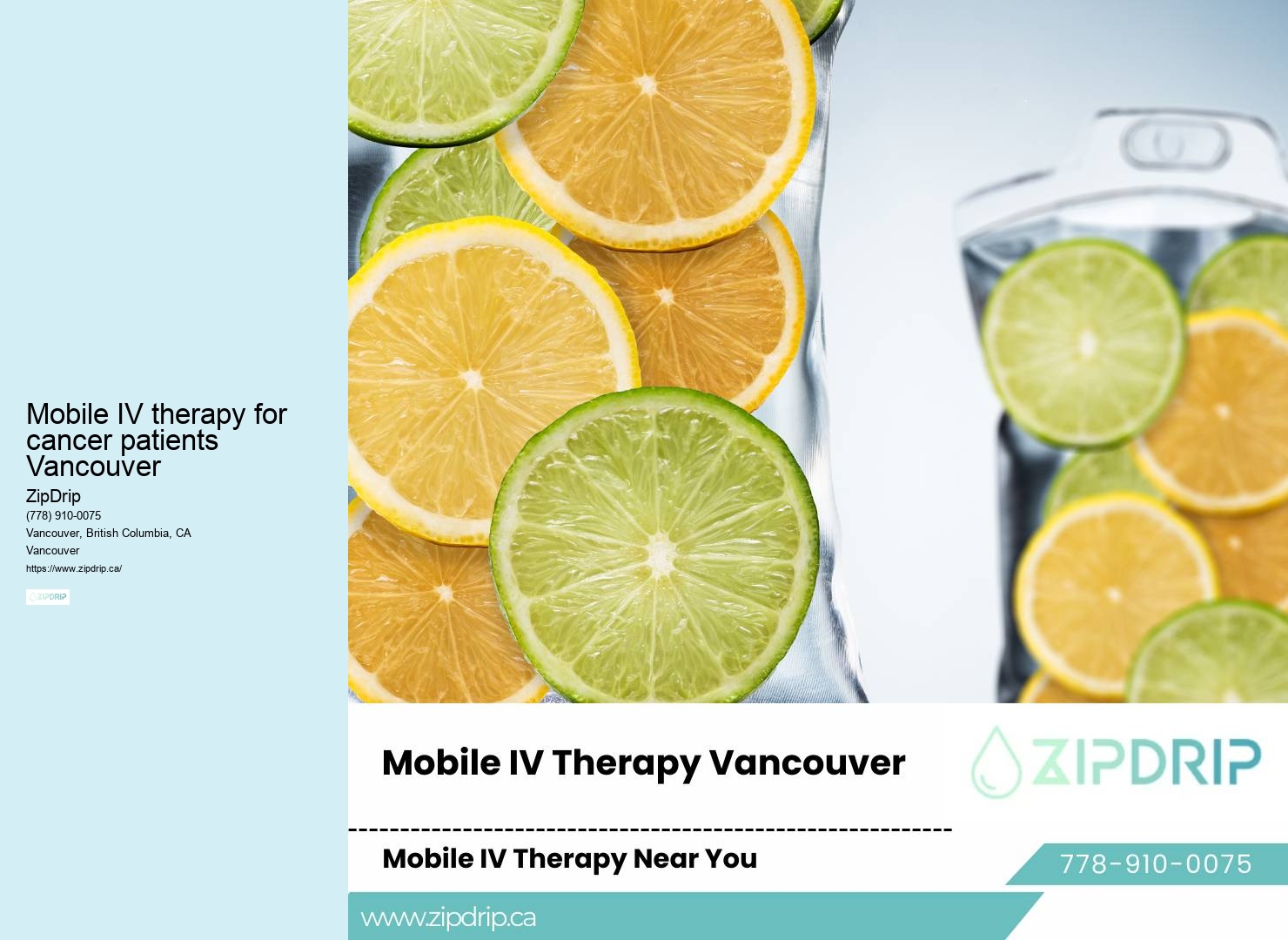 Mobile IV therapy for cancer patients Vancouver Mobile Hydration IV Drip