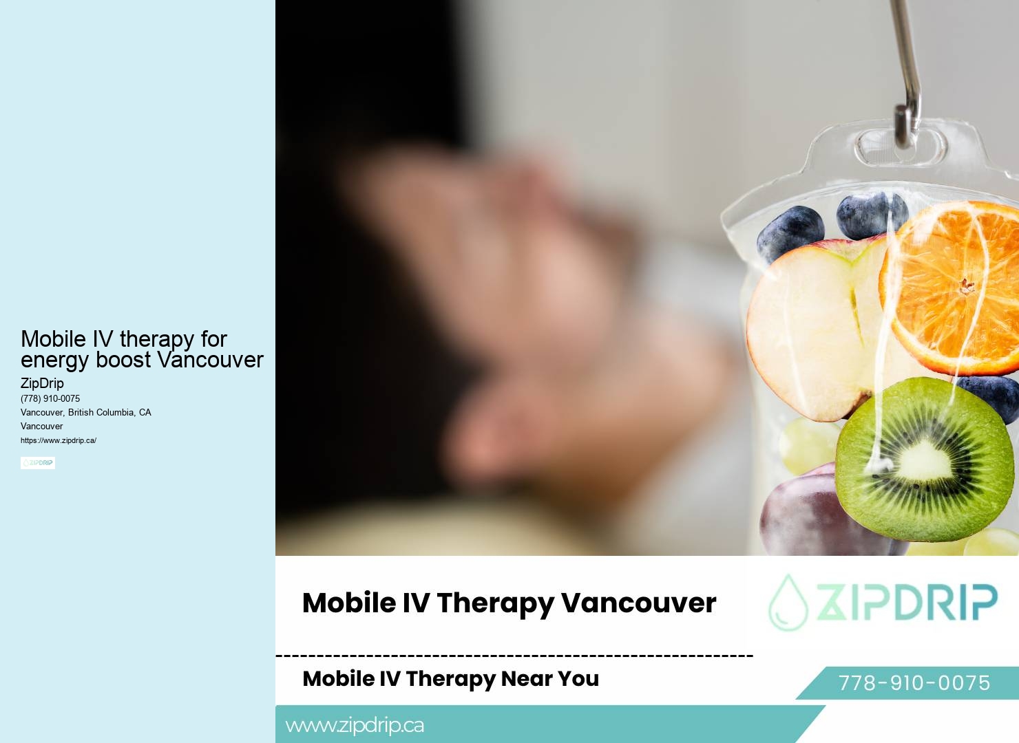 Mobile IV Therapy for Hydration Mobile IV therapy for energy boost Vancouver