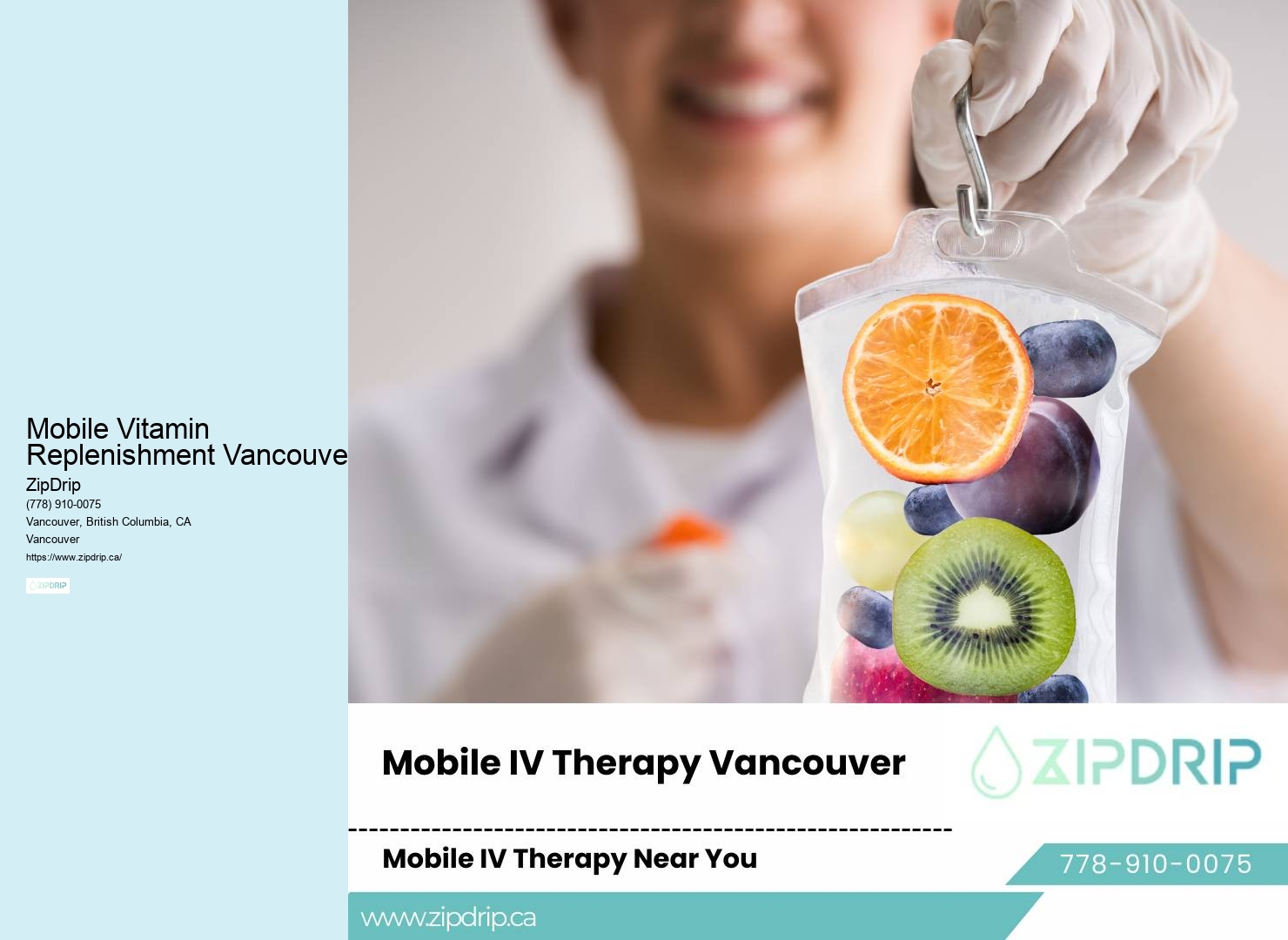Mobile Vitamin Replenishment Vancouver Mobile Energy IV Drip
