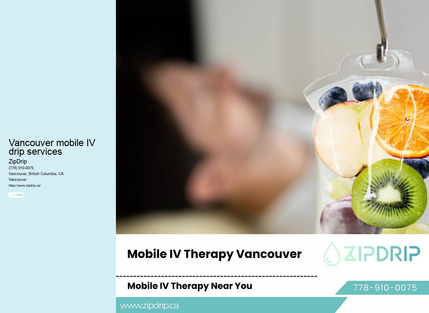Detoxification IV Therapy Vancouver mobile IV drip services
