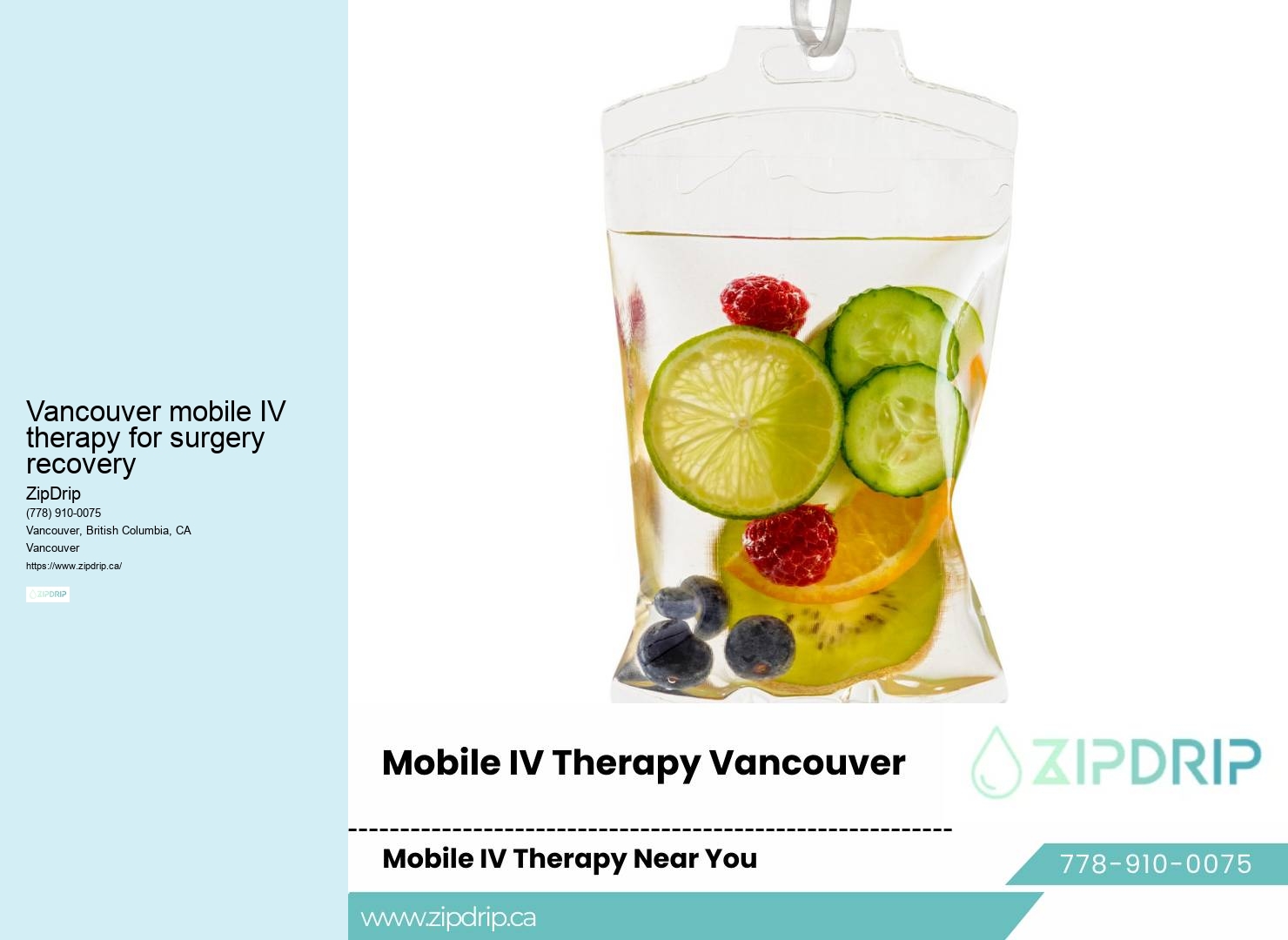 Emergency mobile IV therapy Vancouver mobile IV therapy for surgery recovery