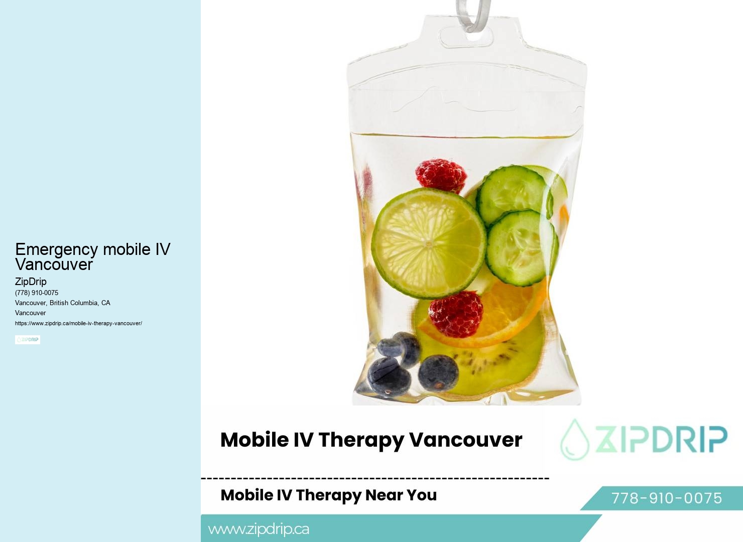 Mobile IV vitamin therapy services Emergency mobile IV Vancouver
