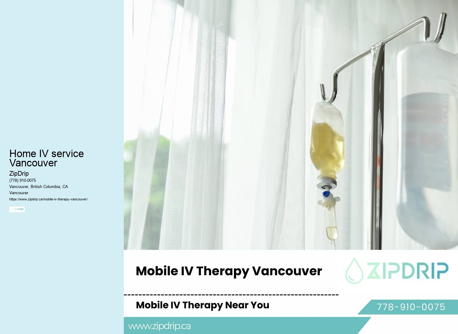 Mobile IV therapy for rehydration Home IV service Vancouver