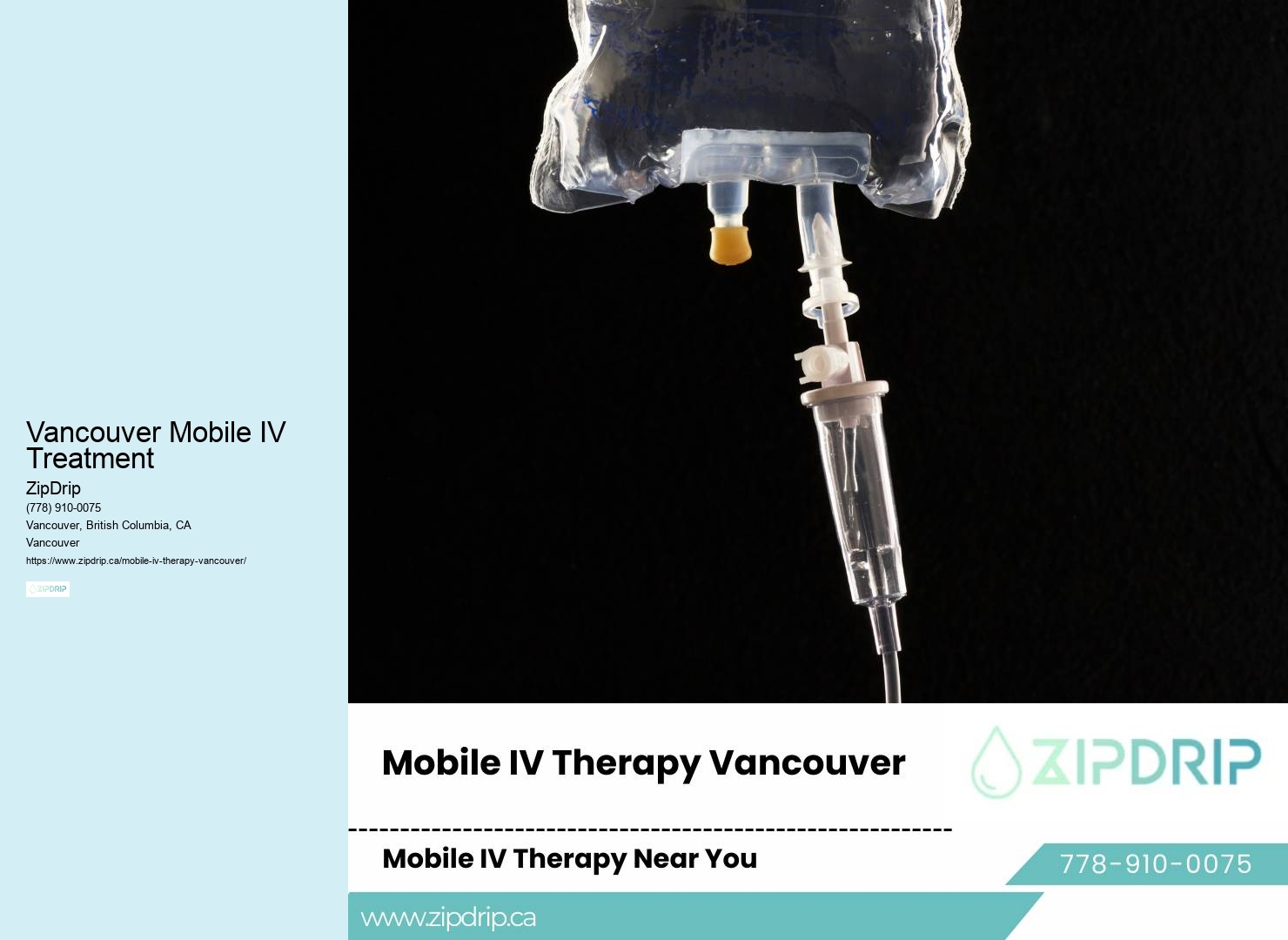 Vancouver Mobile IV Treatment mobile IV therapy pricing