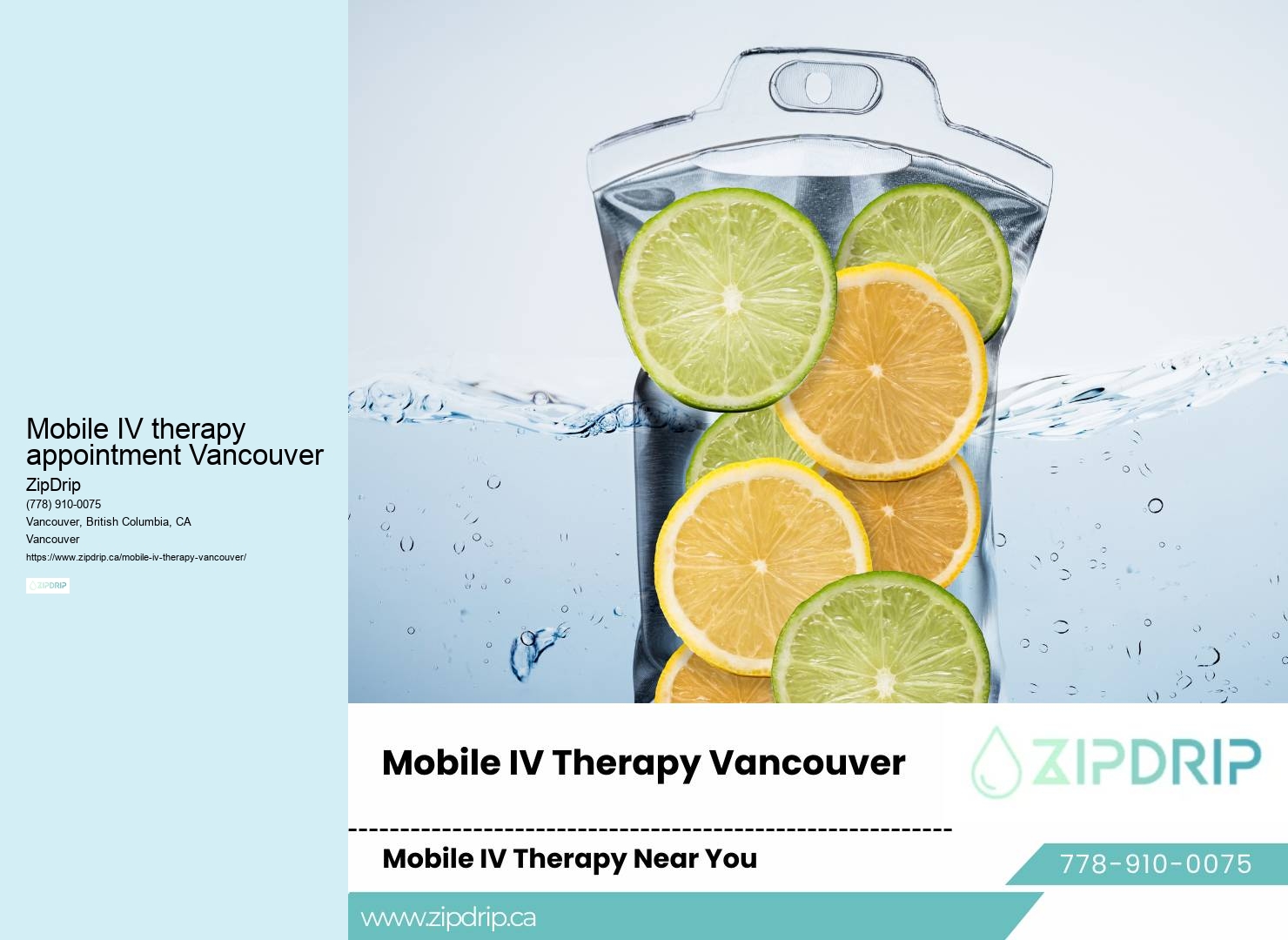 Mobile IV therapy appointment Vancouver mobile IV therapy services