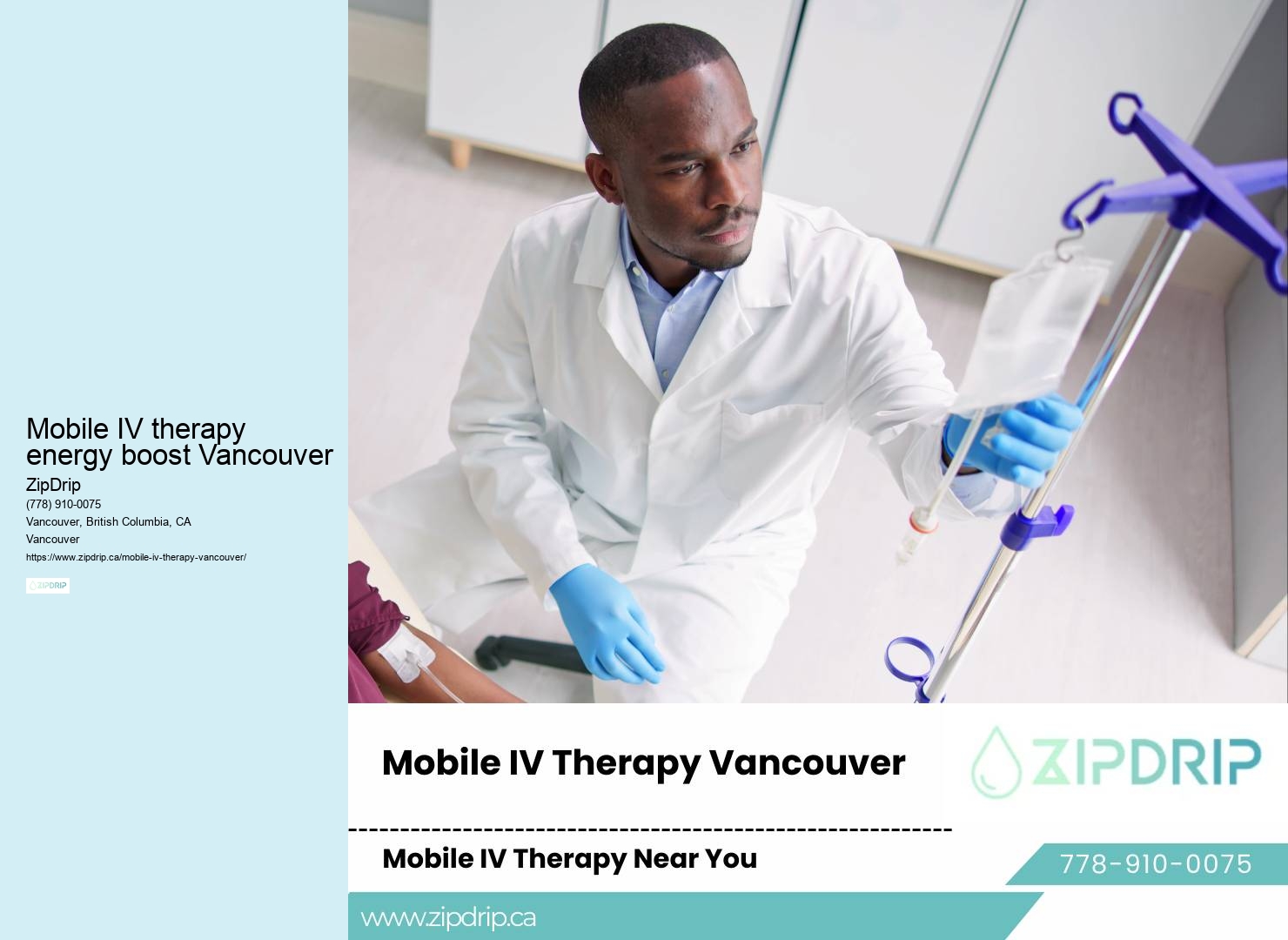 Mobile IV drip Mobile IV therapy energy boost Vancouver