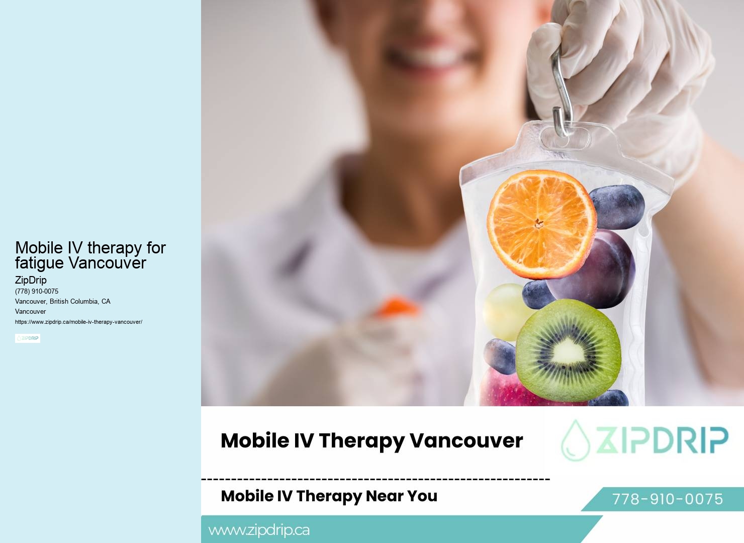 IV therapy mobile appointments Mobile IV therapy for fatigue Vancouver