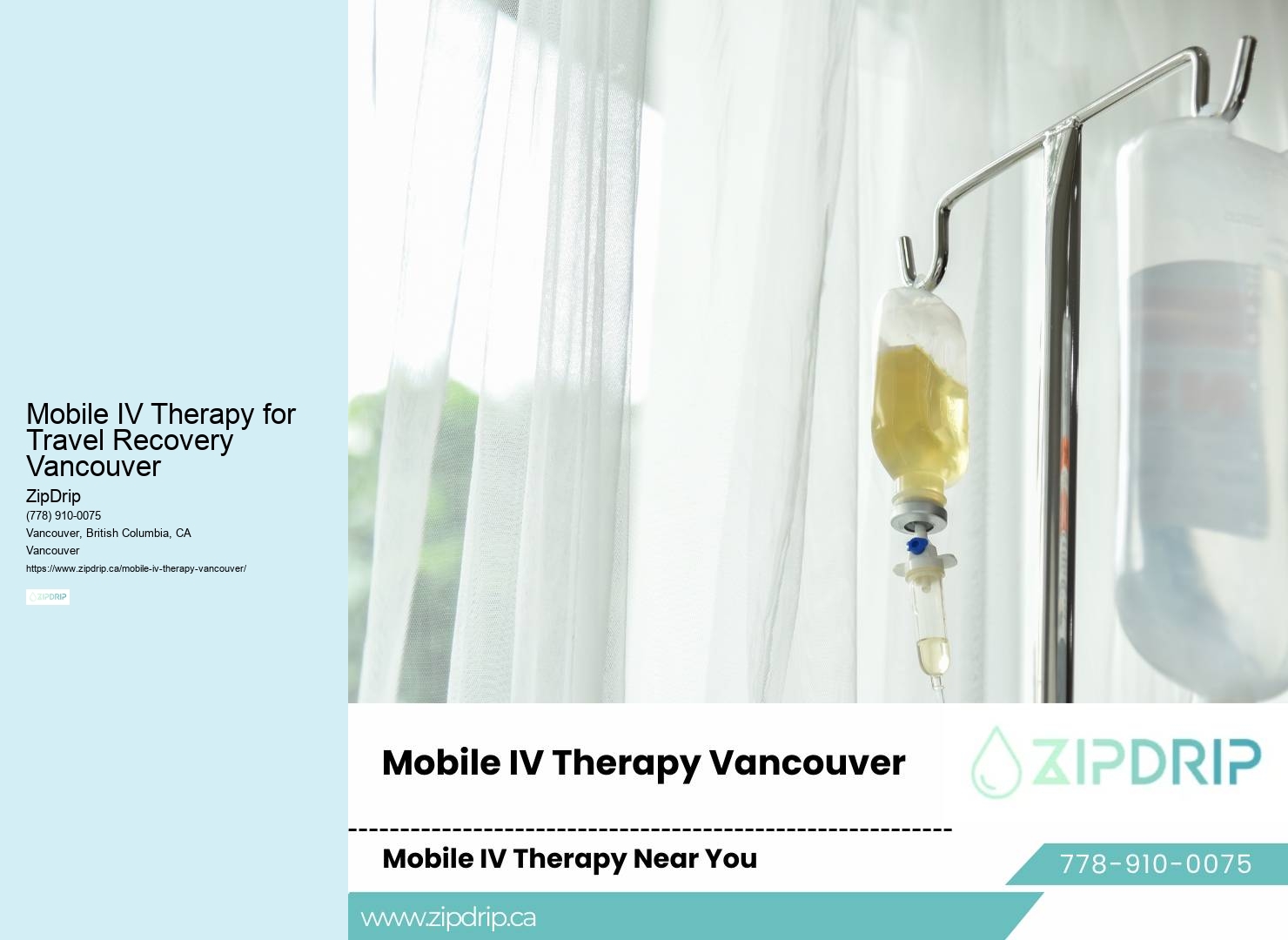 Mobile IV infusion services Mobile IV Therapy for Travel Recovery Vancouver