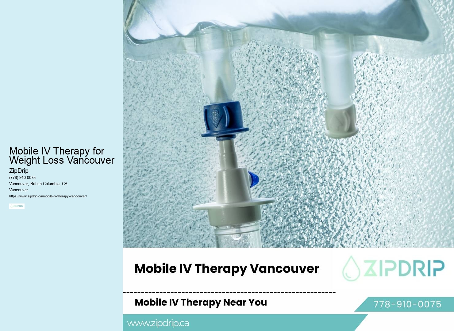 Mobile IV therapy for recovery Mobile IV Therapy for Weight Loss Vancouver