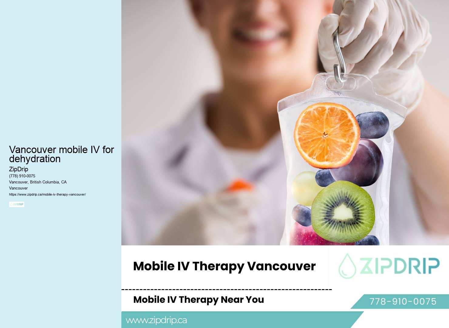 Mobile IV therapy for wellness optimization Vancouver mobile IV for dehydration