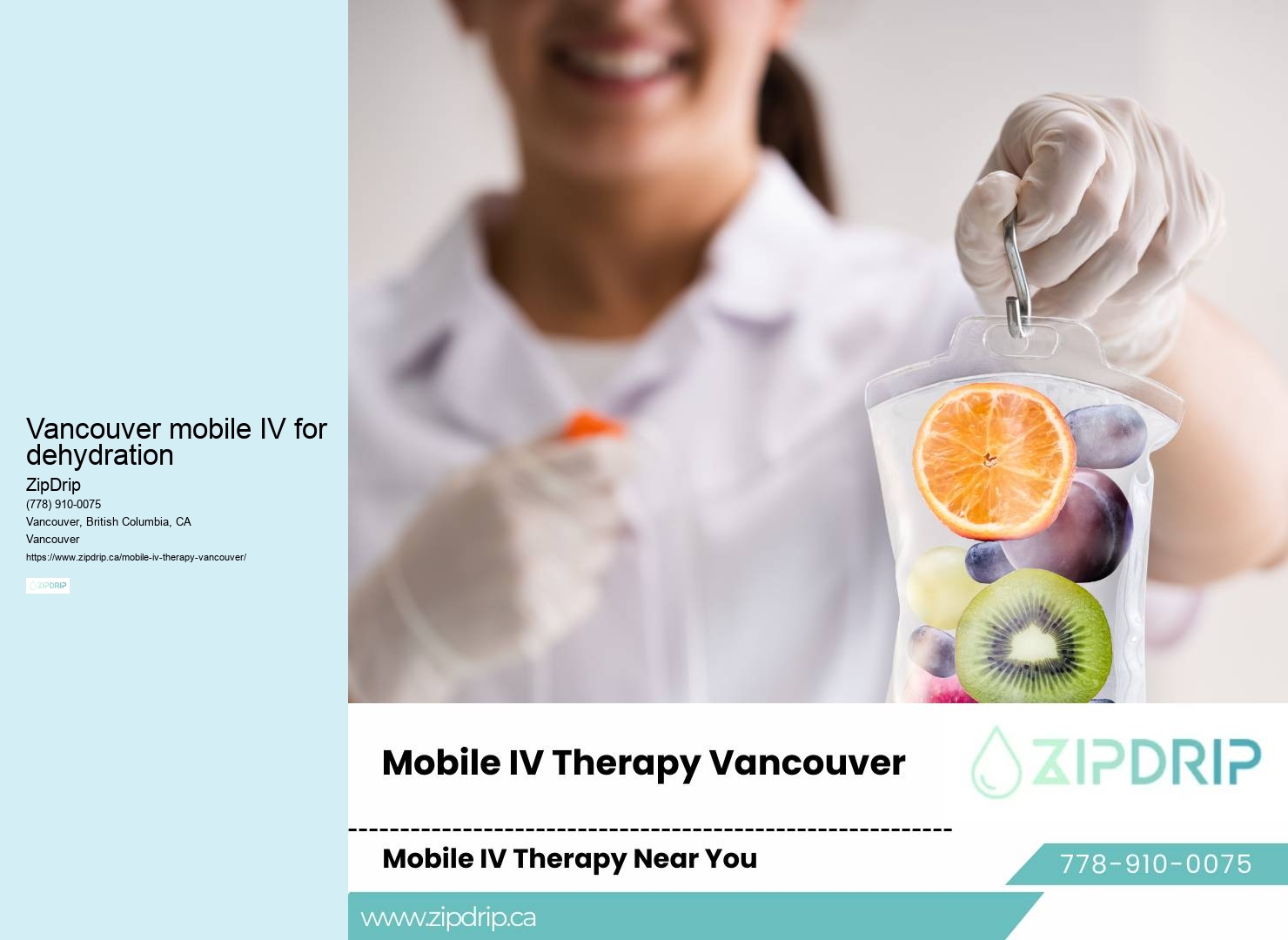 Mobile IV therapy for health and wellness Vancouver mobile IV for dehydration