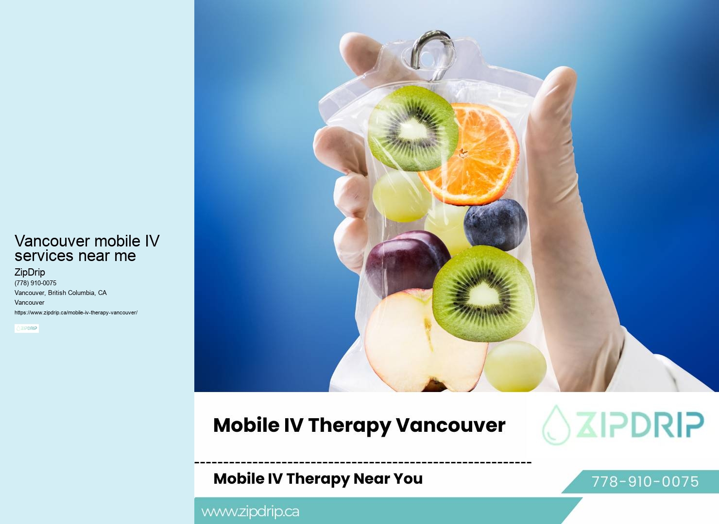 Mobile IV drips for wellness Vancouver mobile IV services near me