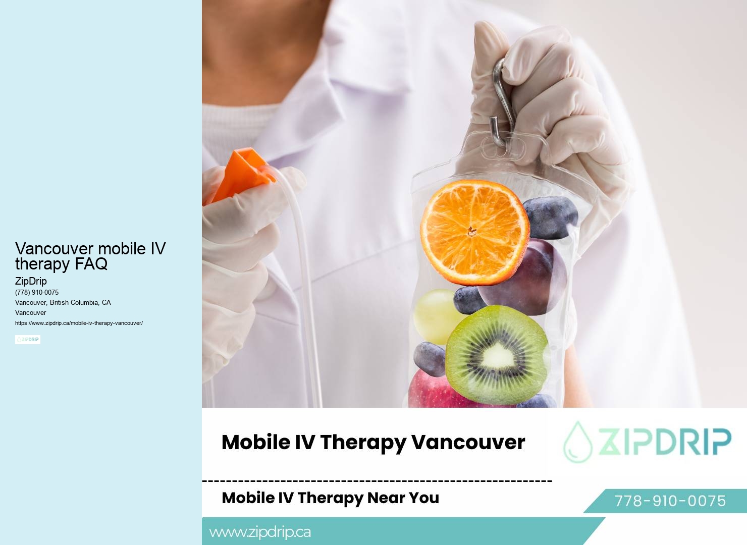 Best mobile IV infusion services Vancouver mobile IV therapy FAQ